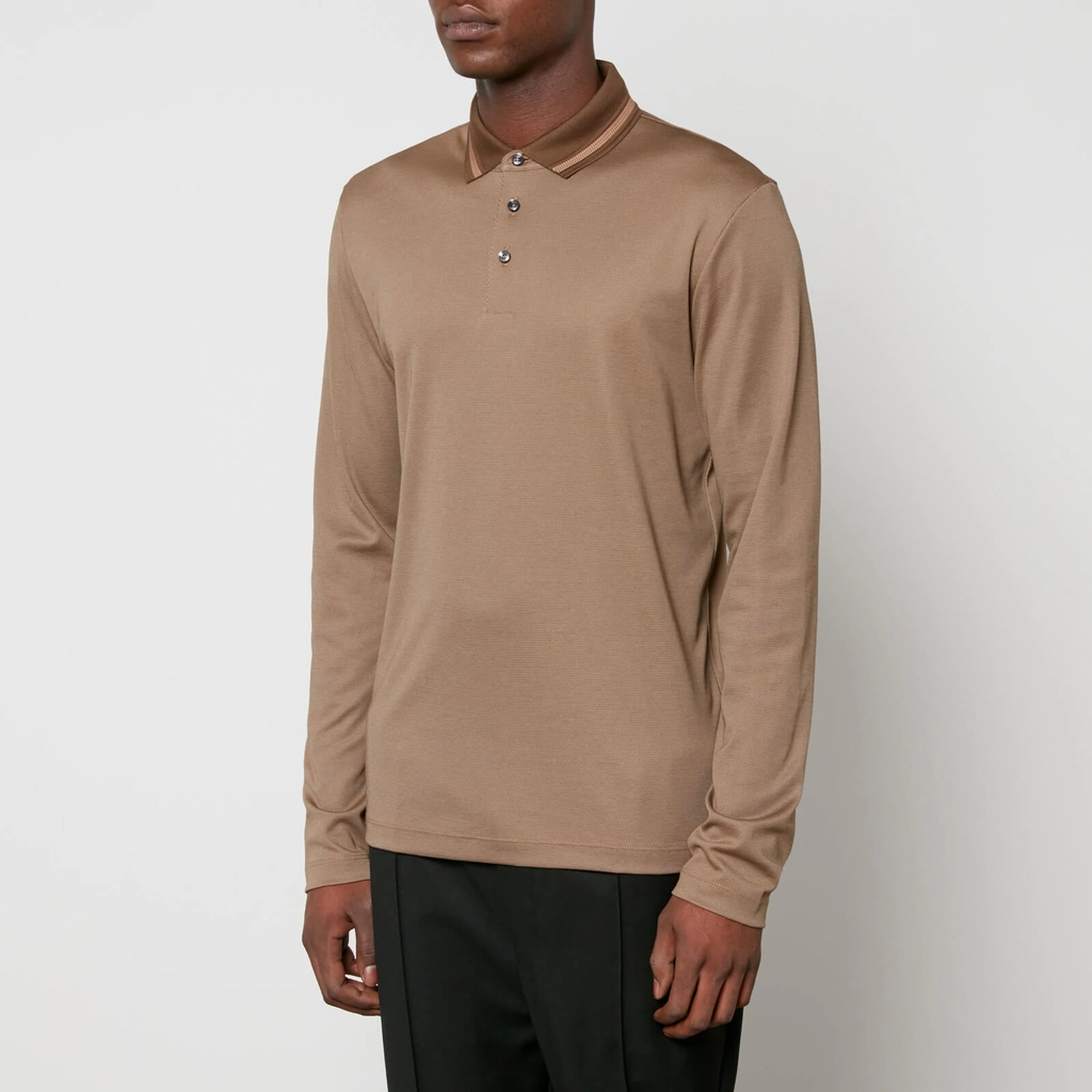 Hugo Boss Pleins 23 Cotton-Blend Jacquard Polo Shirt - S